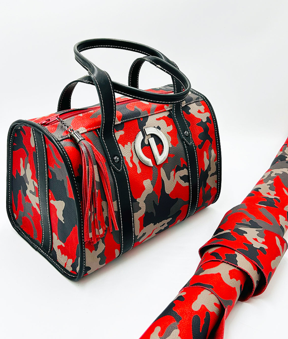 Ferrari Red Camo Boston Bag