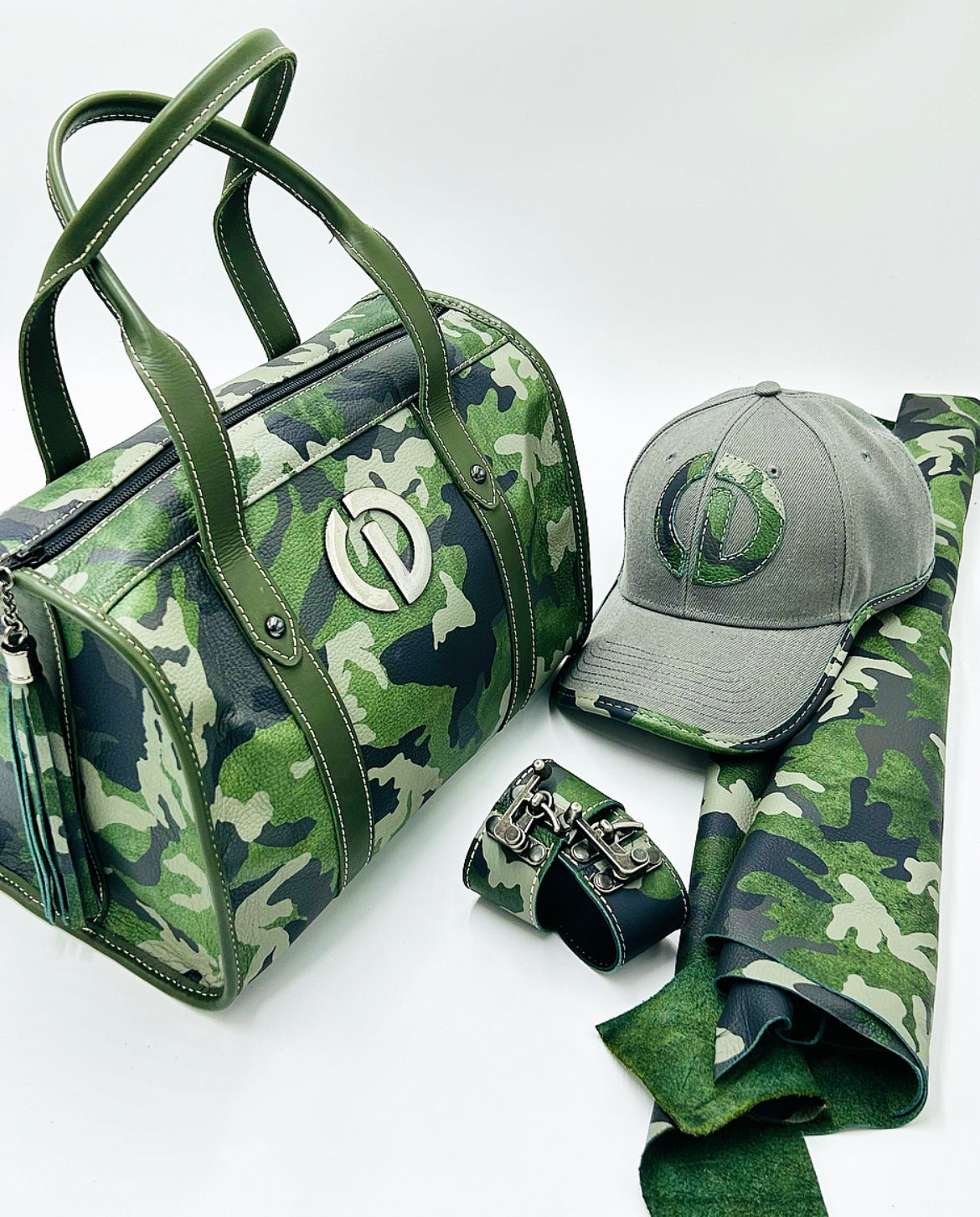 Moss Green Camo Boston Bag