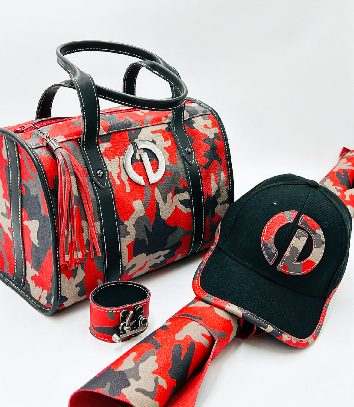 Ferrari Red Camo Boston Bag
