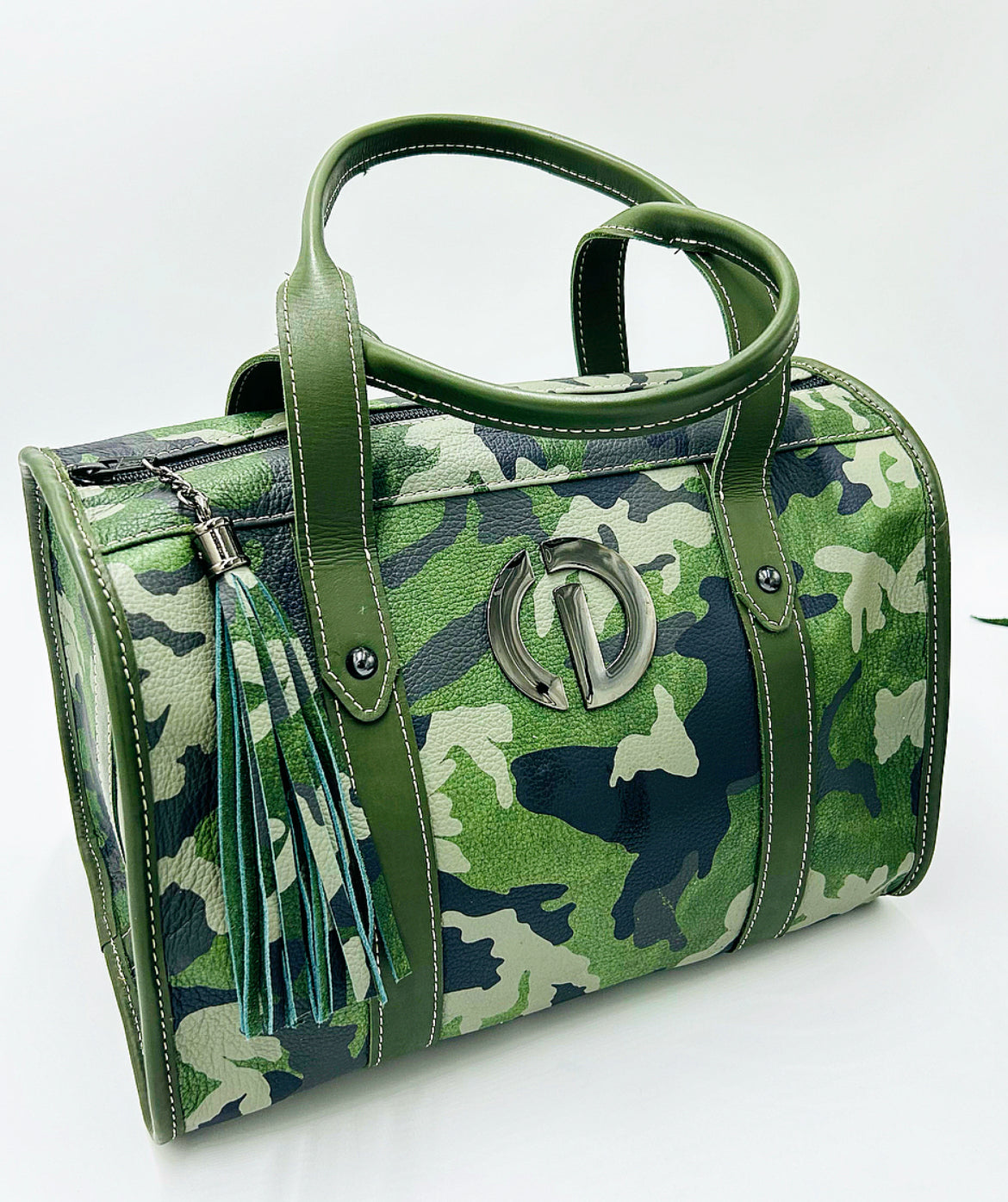 Moss Green Camo Boston Bag