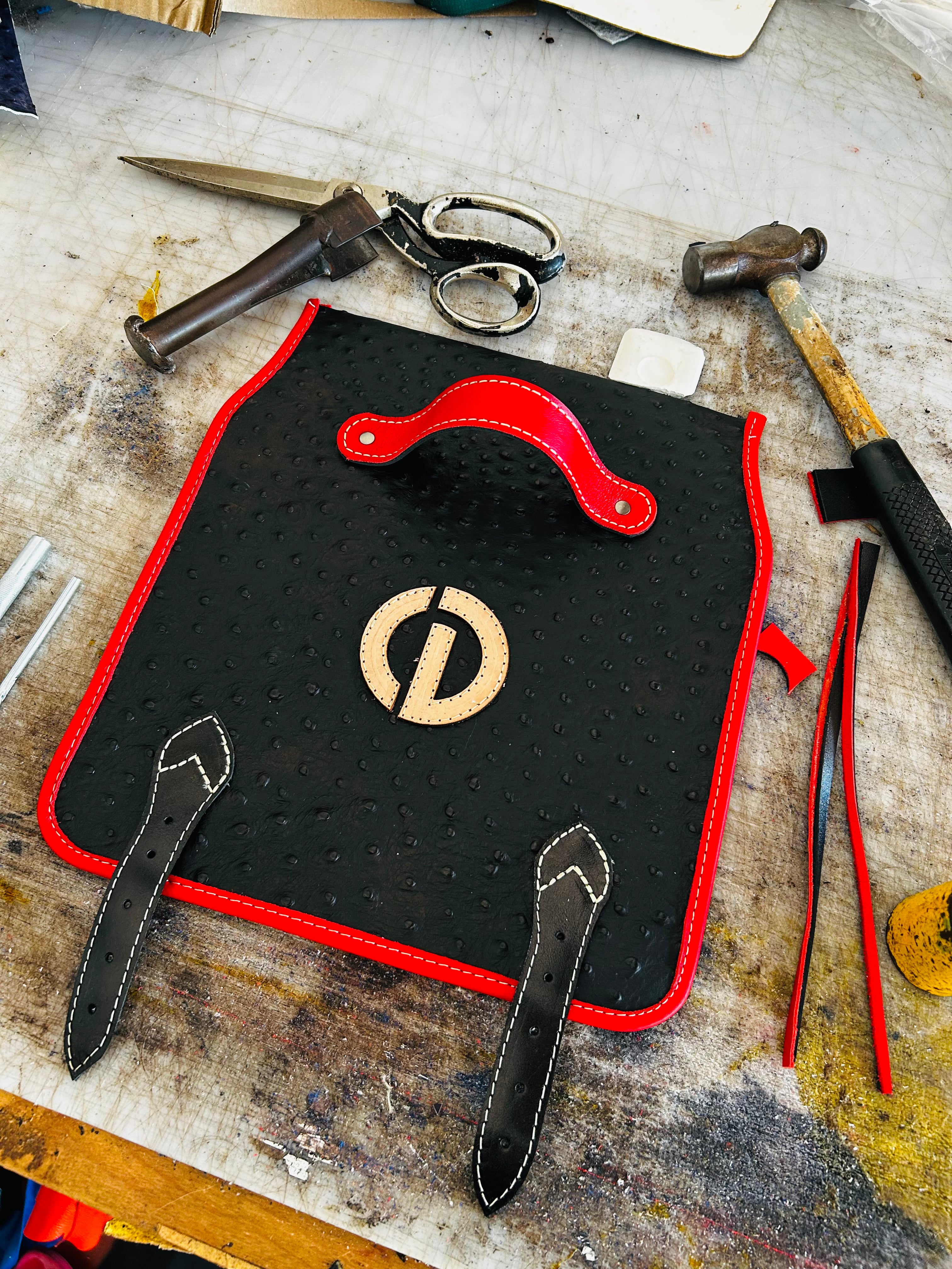 Custom Ostrich Messenger Bag