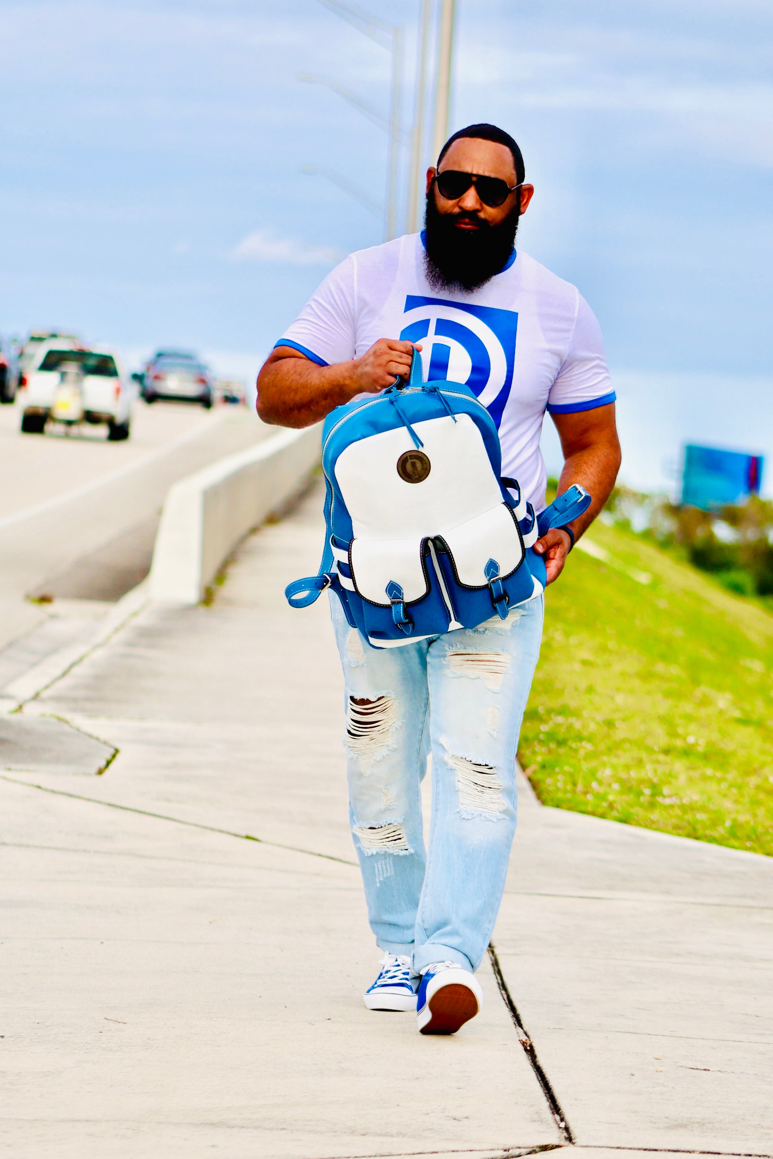 Cuffed BluePrint Ringer Tee