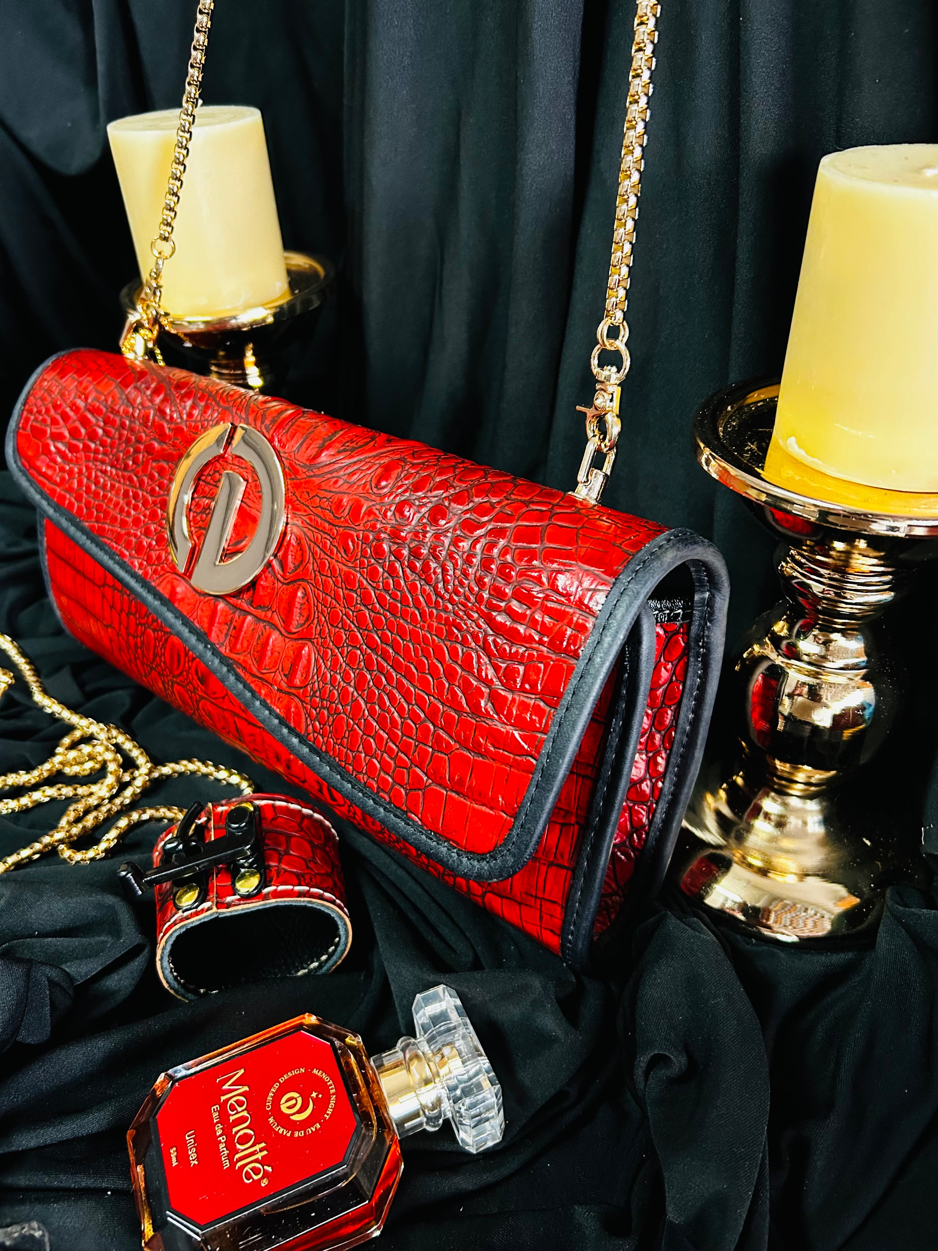 Crimson Crocodile Clutch