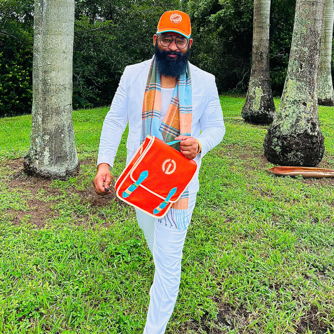 Azure Soleil x End Zone Luxe:Signature Handcrafted Bag with Iconic Custom Hat