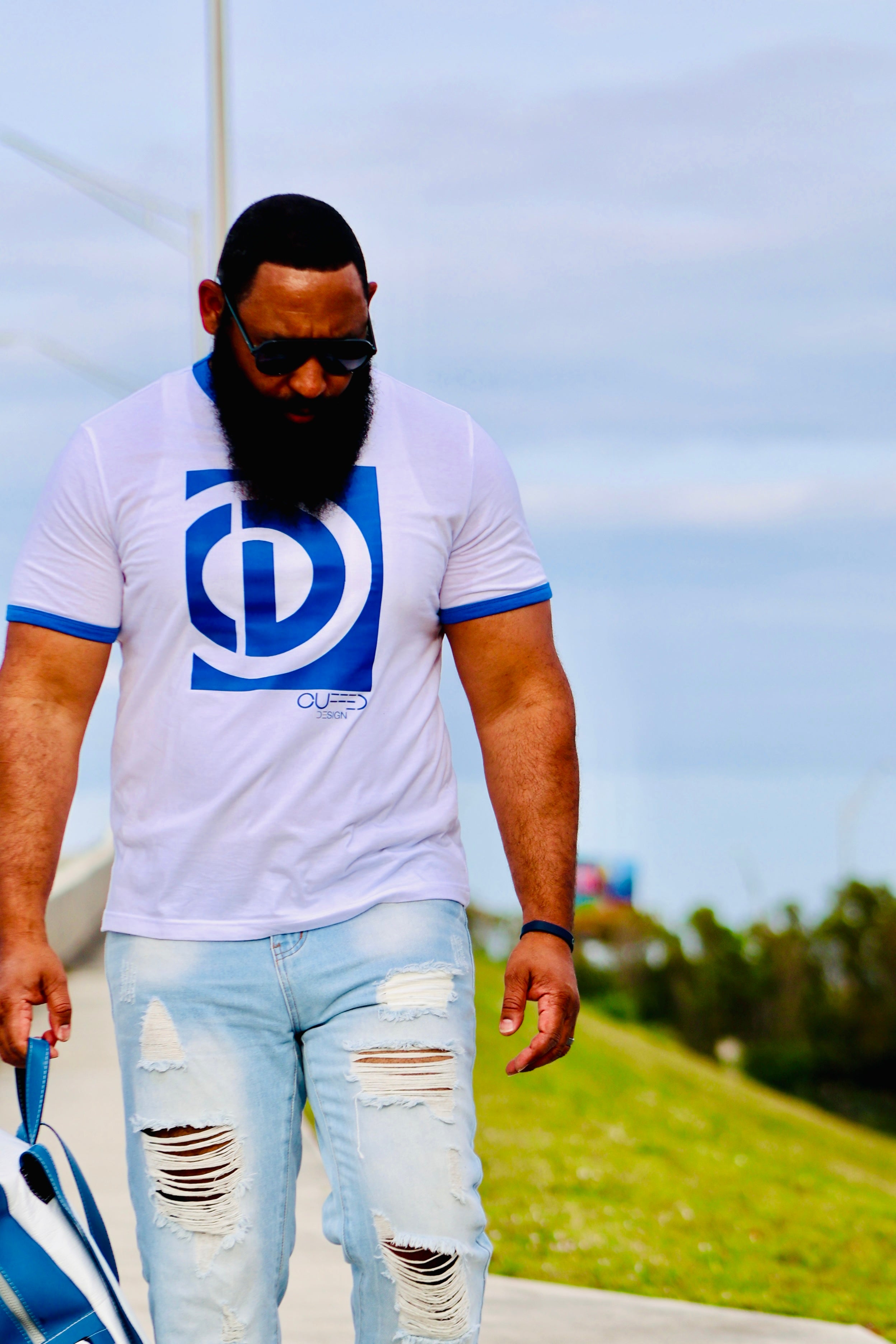 Cuffed BluePrint Ringer Tee