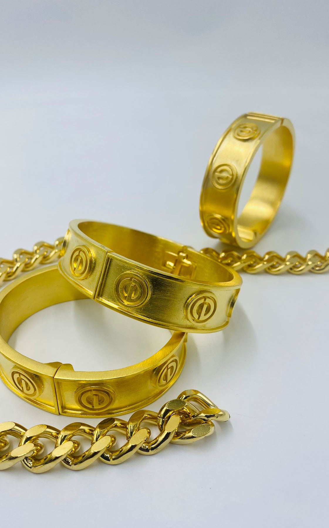Rustic Brass Monogram Cuffed Bracelet
